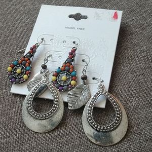 NWT Boho Earrings Three Pair Set